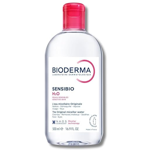 Bioderma - Sensibio, H2O Soothing Micellar Cleansing Water and Makeup Removing Solution for Sensitive Skin - Face and Eyes - 16.7 fl.oz.