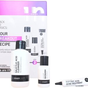 The INKEY List Back to Basics: Goodbye Acne Skincare Set:: Salicylic Acid Acne + Pore Cleanser, Niacinamide Oil Control Serum, Succinic Acid Acne
