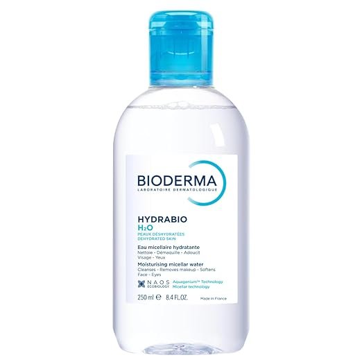 Bioderma Hydrabio H2O Hydrating Micellar Cleansing Water and Makeup Removing Solution for Dehydrated Sensitive Skin - Face and Eyes - 8.33 fl.oz.