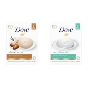 Dove Beauty Bar Skin Cleanser for Gentle Soft Skin Care Shea Butter More Moisturizing Than Bar Soap 3.75 oz 8