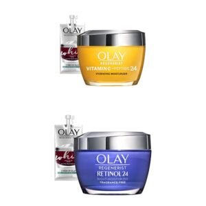 Olay Regenerist Vitamin C + Peptide 24 Brightening Face Moisturizer + Travel Size Whip Face Moisturizer and Crest Whitening Emulsions Leave-on