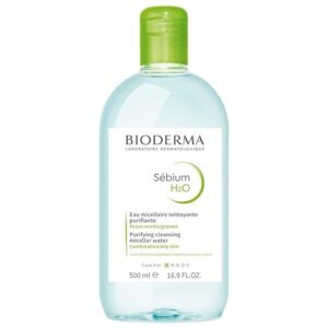 Bioderma Sébium H2O Purifying Micellar Cleansing Water and Makeup Removing Solution for Combination to Oily Skin - 8.33 fl.oz.