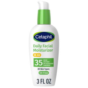 Cetaphil Daily Oil-free Facial Moisturizer With Sunscreen SPF 35 for Sensitive, Combination Skin, 3 ounces