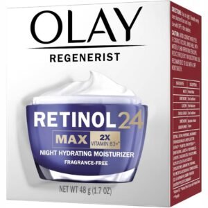 Olay Regenerist Retinol 24 Max Moisturizer, Retinol 24 Max Hydrating Night Face Cream, Fragrance-Free Non Greasy Feeling 1.7 oz
