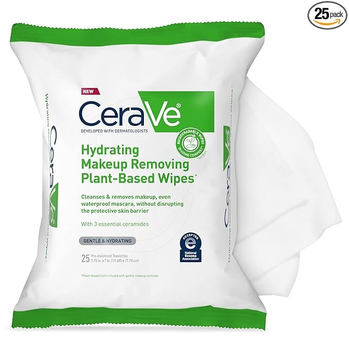 CeraVe Plant-Based Hydrating Makeup Removing Face Wipes