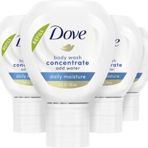 Dove Concentrate Refill for Instantly Soft Skin and Lasting Nourishment Daily Moisture Refill for use Reusable Bottle 4 fl oz (makes 16 fl oz of Body Wash) 4 count