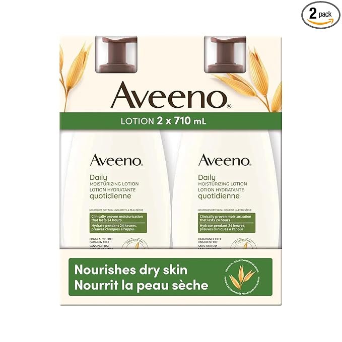 Aveeno Active Naturals Daily Moisturizing Lotion, New 2 Pack Of 20 Fl Ounce Pump