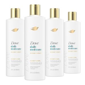 Dove Nutritive Solutions Moisturizing Conditioner for Normal to Dry Hair Daily Moisture Deep Conditioner Detangles and Nourishes Dry Hair, 12 Fl Oz (Pack of 4)