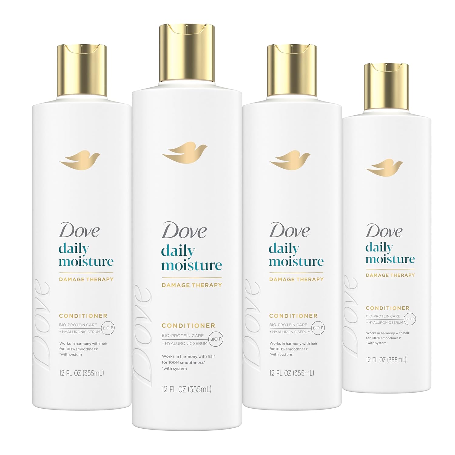 Dove Nutritive Solutions Moisturizing Conditioner for Normal to Dry Hair Daily Moisture Deep Conditioner Detangles and Nourishes Dry Hair, 12 Fl Oz (Pack of 4)