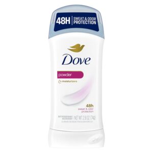 Dove Invisible Solid Antiperspirant Deodorant Stick for Women, Powder, For All Day Underarm Sweat & Odor Protection, 2.6 Ounce (Pack of 6)