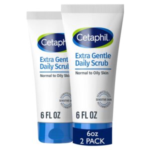 Cetaphil Extra Gentle Daily Scrub, Exfoliating Face Wash For Sensitive and All Skin Types, 6 Oz