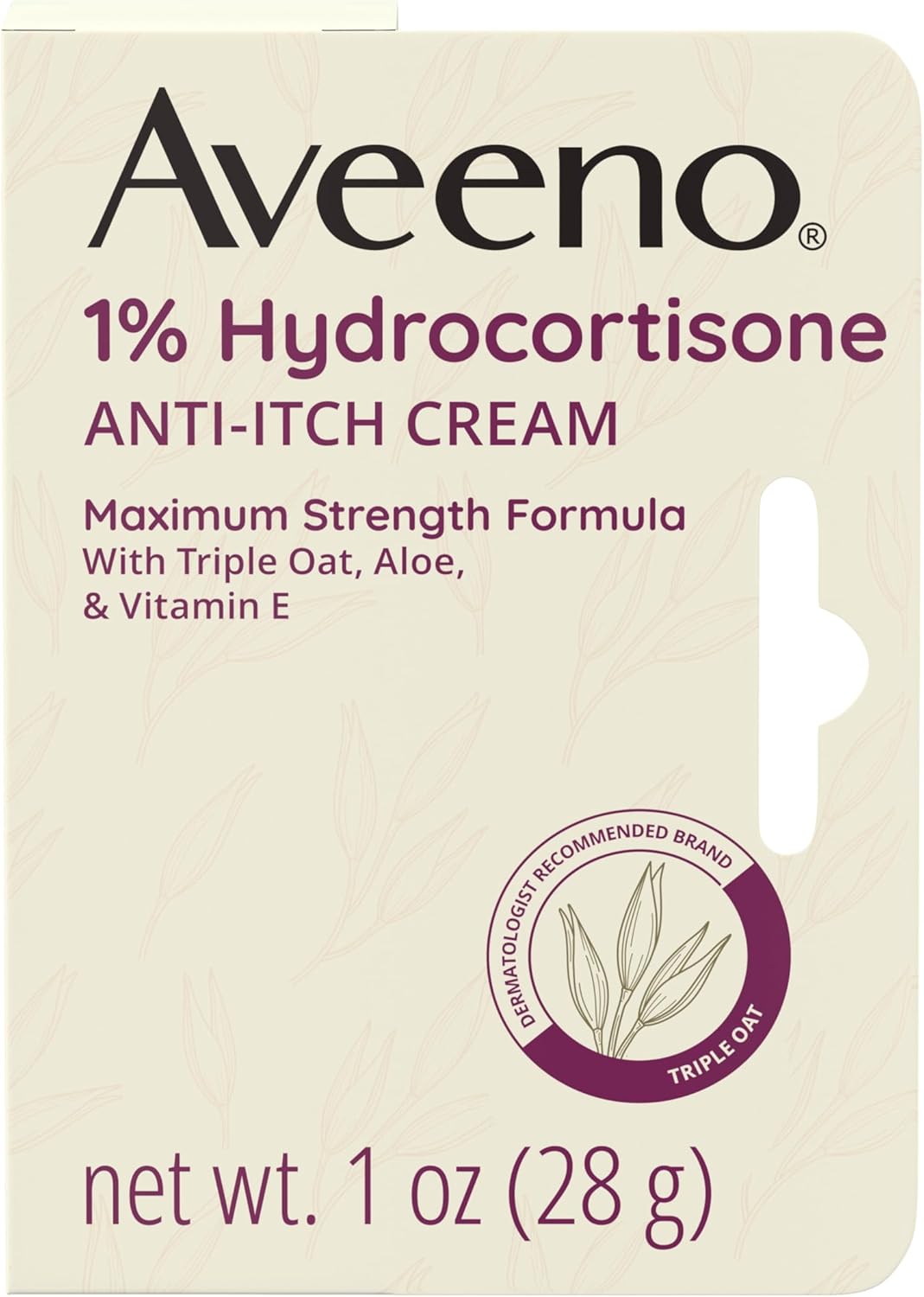 Aveeno Maximum Strength 1% Hydrocortisone Anti- Itch Cream - 1 oz Pack of 2