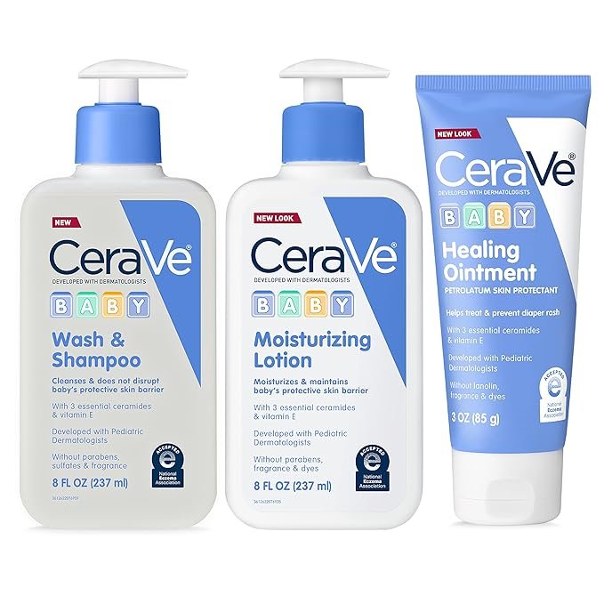 CeraVe Baby Wash & Shampoo 8 oz & Baby Lotion 8 oz Set