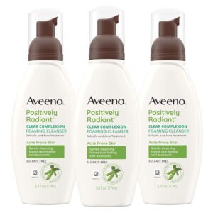 Aveeno Clear Complexion Foaming Oil-Free Facial Cleanser - Pack of 3 bottles 6flOz each
