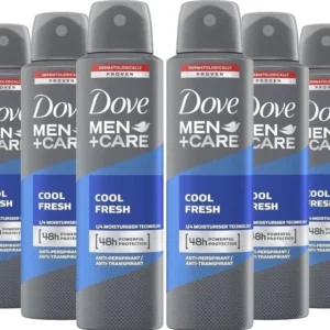 Dove Men Deodorant, Clean Comfort Scent, 48 Hour Powerful Protection Anti Perspirant, 8.45 Ounce (Pack of 6)