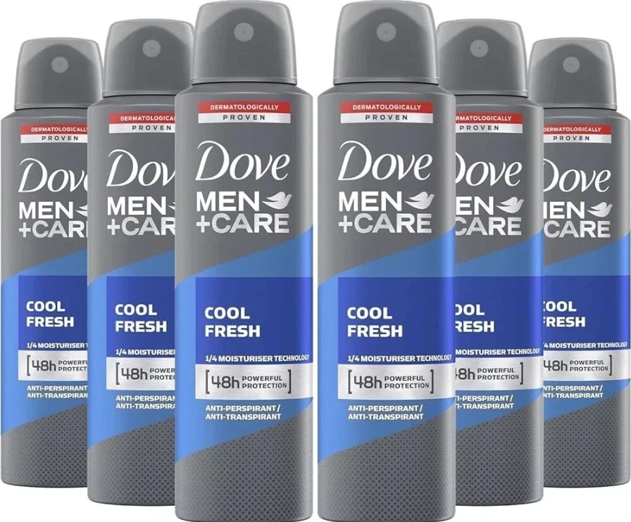 Dove Men Deodorant, Clean Comfort Scent, 48 Hour Powerful Protection Anti Perspirant, 8.45 Ounce (Pack of 6)